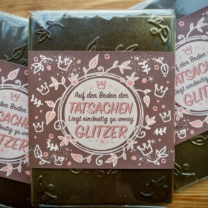 Zartbitter-Glitzer-Schokoladentafel